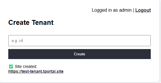 Tenant Created